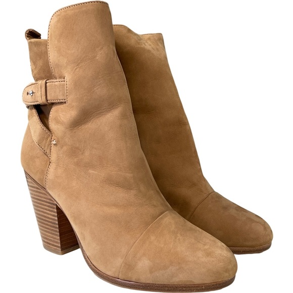 rag & bone Shoes - Rag & Bone Kinsey Stacked Heel Suede Italian Booties Tan Camel Size 40/9